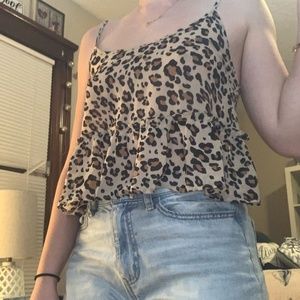 Forever 21 Flowy Cheetah Tank Top